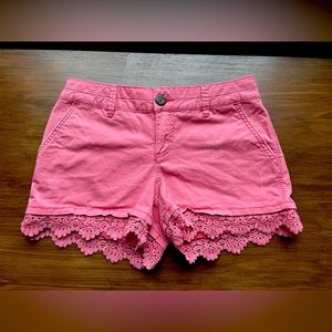 CUTE salmon lace shorts 💖